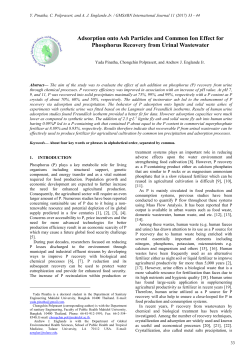 Adsorption onto ash particles and common ion effect for phosphorus