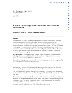 Science, technology and innovation for sustainable development