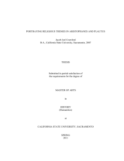 PORTRAYING RELIGIOUS THEMES IN ARISTOPHANES AND