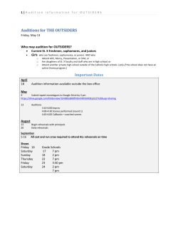 Auditions for THE OUTSIDERS