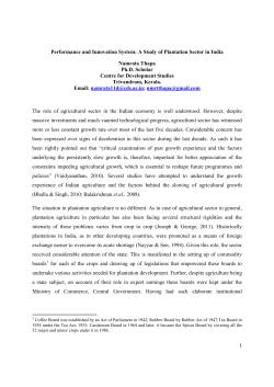 A Study of Plantation Sector in India