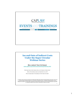 Ins and Outs of Indirect Costs Under the Super Circular