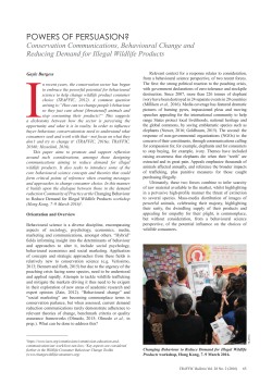 Powers of persuasion: Conservation Communications, Behavioural