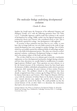 The molecular biology underlying developmental evolution
