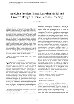 Applying Problem-Based Learning Model and Creative Design to
