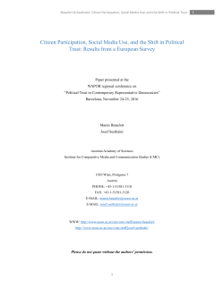 Citizen Participation, Social Media Use, and the Shift
