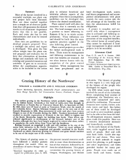 Grazing History of the Northwest1 - Journals at the University of
