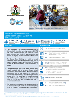 Northeast Nigeria Response Borno Health Sector Bulletin # 8 20