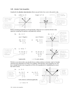 3.4B – Absolute Value Inequalities Graphically the absolute value
