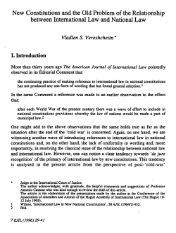 New Constitutions and the Old Problem of the Relationship