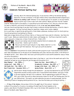Celebrate National Quilting Day!