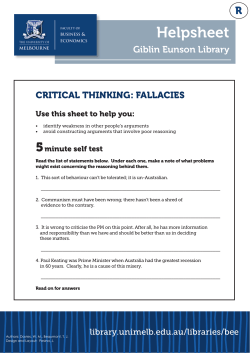 Critical Thinking: Fallacies
