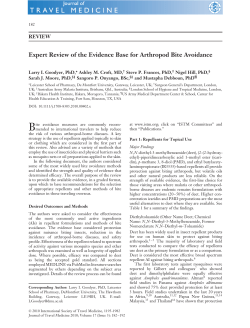 Expert Review of the Evidence Base for Arthropod Bite Avoidance