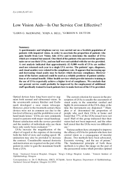 Low Vision Aids-Is Our Service Cost Effective?