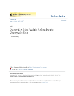 Doctor (3): Miss Peach Is Referred to the Orthopedic Unit