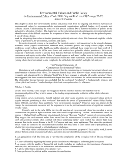 Environmental Values and Public Policy