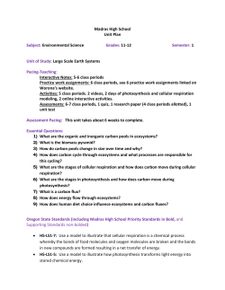 ENVIRONMENTAL large scale systems unit plan