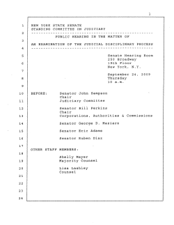 I I2 2t Senate Hearing Room 19th Floor New York, N.Y. September