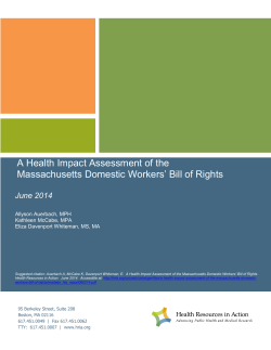 Domestic Workers Health Impact Assessment