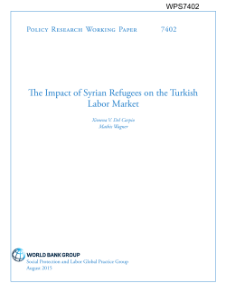 The Impact of Syrian Refugees on the Turkish Labor Market