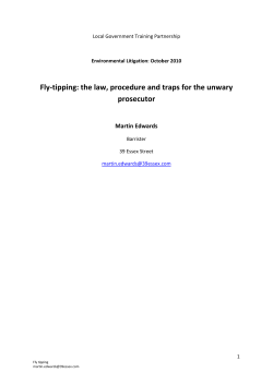 Fly-tipping: the law, procedure and traps for the unwary prosecutor