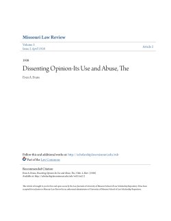 Dissenting Opinion-Its Use and Abuse, The