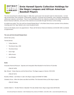 Harwell Collection holdings for the Negro Leagues and African