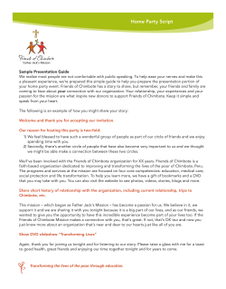 Home Party Script - Friends of Chimbote