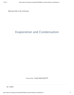 Evaporation and Condensation