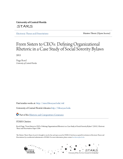 From Sisters to CEO`s: Defining Organizational Rhetoric in