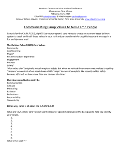 Communicating Camp Values to Non-Camp People