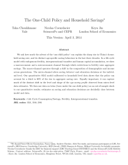 The One-Child Policy and Household Savings