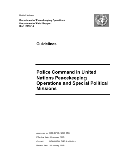 Police Command in United Nations Peacekeeping Operations and