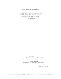 Literature of the Sao Paulo Week of Modern Art