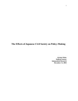 The Effects of Japanese Civil Society on Policy