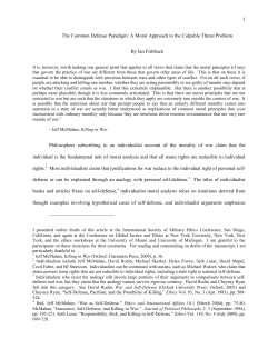 The Common Defense Paradigm