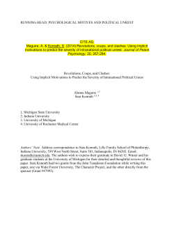 PSYCHOLOGICAL MOTIVES AND POLITICAL UNREST