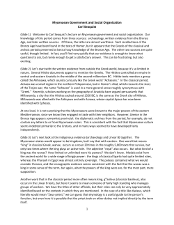Mycenaean Government and Social Organization Carl Seaquist