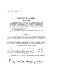 FROM MATCHSTICK PUZZLES TO ISOPERIMETRIC PROBLEMS