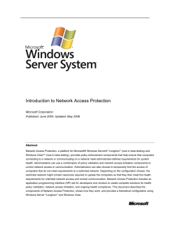 Introduction to Network Access Protection