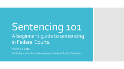 Sentencing 101 -- A Beginner`s Guide