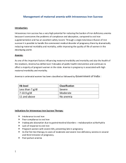 Management of maternal anemia with intravenous Iron Sucrose