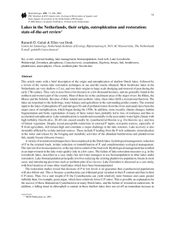Lakes in the Netherlands, their origin, eutrophication and restoration
