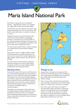 Maria Island National Park - Tasmania Parks and Wildlife Service