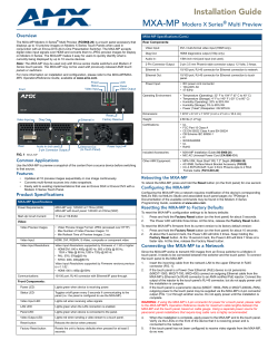 AMX MXA-MP Installation Guide