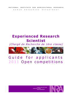 Guide for applicants Experienced Research Scientist CR1
