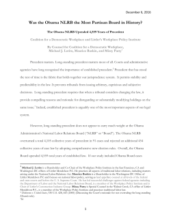 Final NLRB Precedent Article - Coalition for a Democratic Workplace
