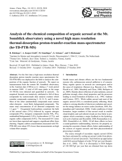 Analysis of the chemical composition of organic aerosol at the Mt