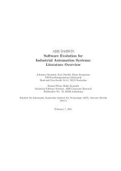 ABB DARWIN Software Evolution for Industrial Automation Systems