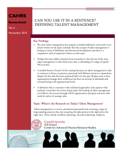 can you use it in a sentence? defining talent management